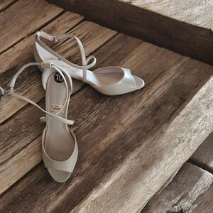 Elegant Cream Open-Toe Ankle-Strap Heels